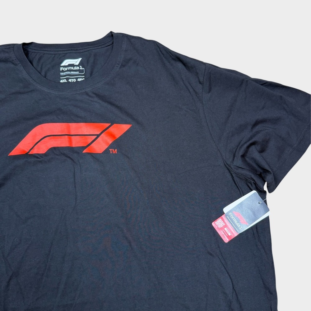 Formula 1 Official Product Men Black Red Logo Graphic T-Shirt 4XL F1 Racing Tee - Picture 3 of 5